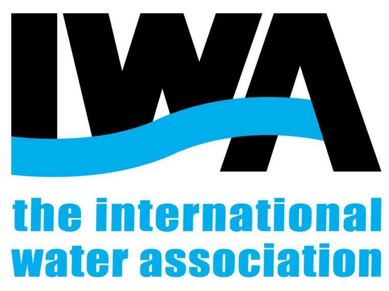 IWA written in black, and INTERNATIONAL WATER ASSOCIATION written in blue