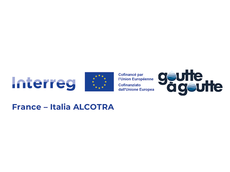 The image is the logo of the Alcotra Goutte à Goutte Interreg project. The event is organised as part of this project.