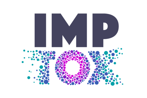 decorative image displaying the logo for "IMPTOX,"  composed of bold, capitalized letters "IMP" in dark color, followed by "TOX" with a mix of colors.