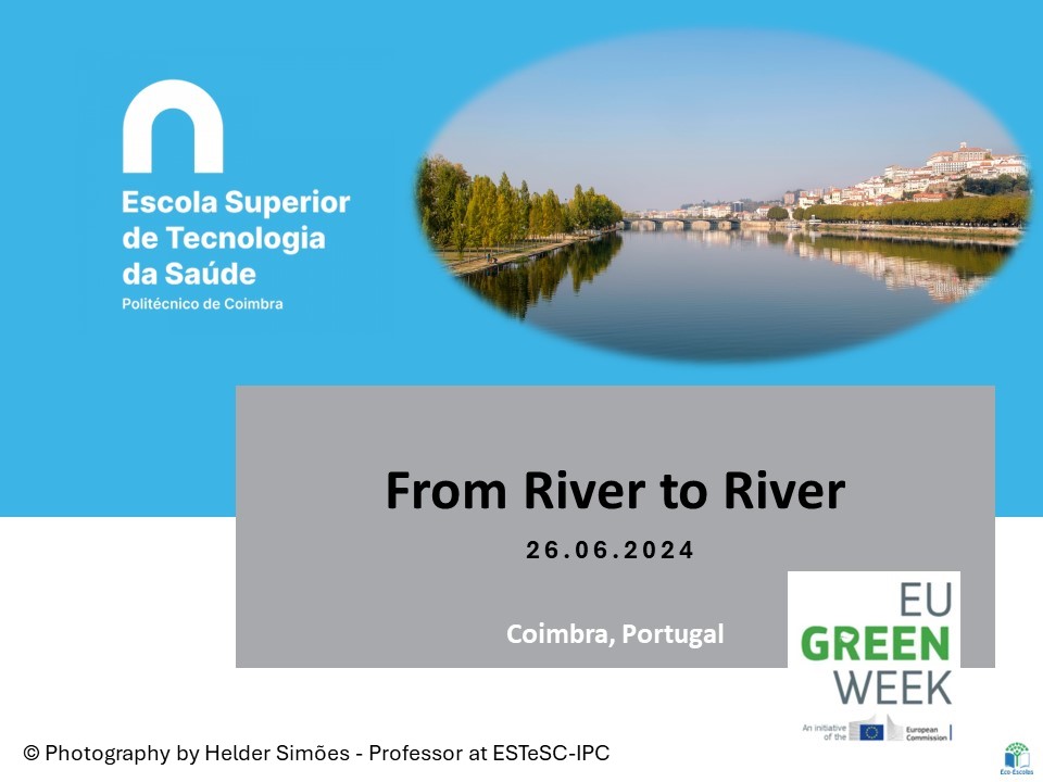 In the image, the highlight goes to the Mondego River, one of the main rivers in Portugal and plays a significant role in Coimbra.