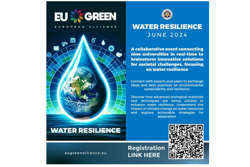 A picture describing the concept of the Water Resilience event organized by EU GREEN