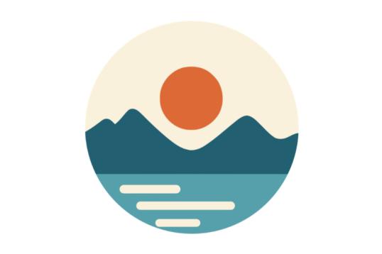 TANIT’s logo blends sun, mountains, and water in a circle, symbolizing balance, nature, and calm. Clean typography adds a modern, professional feel.