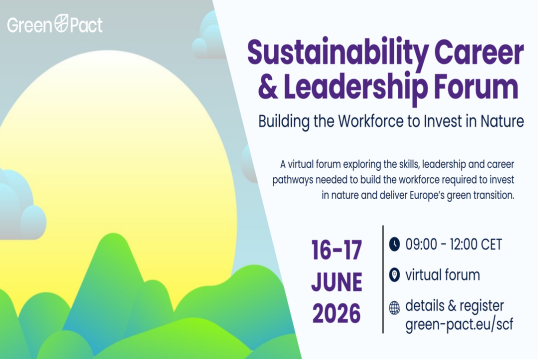 Nature landscape illustration used for the Sustainability Career & Leadership Forum 2026 banner.