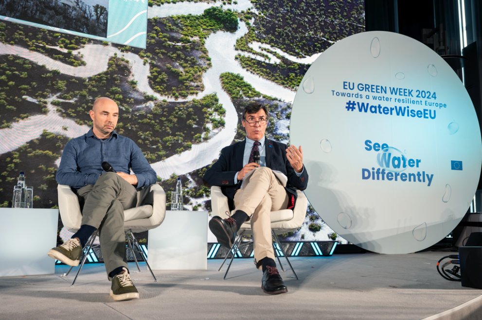 Restoring and protecting a broken water cycle: Eduardo Murillo Peñacoba, Project Manager, LIFE Ebro Resilience (Spain), and Elias Verbanck, Project Manager, LIFE SPARC (Space for Adapting the River Scheldt to Climate Change, Belgium) 